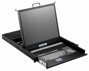1U 17Inch Rackmount LCD Monitor with 8 USB KVM Ports and Cables