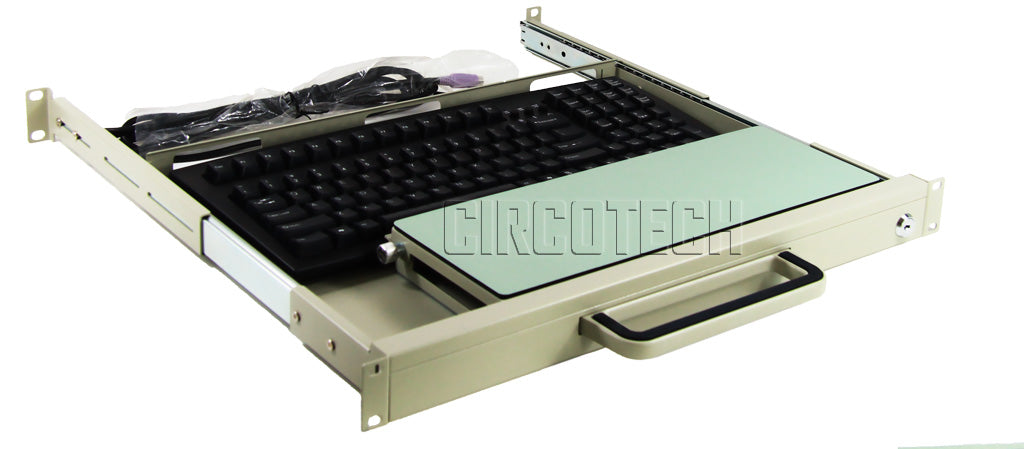 1U Rackmount Keyboard Drawer W/Mouse Pad and Storage