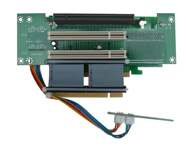 2U 2 x 32Bit PCI + 1 x PCI-Express x16 Riser Card with 3cm Flex Cable