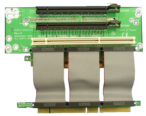 2U Riser Card with 2 x PCI-Express 16x + 1 x PCI-X
