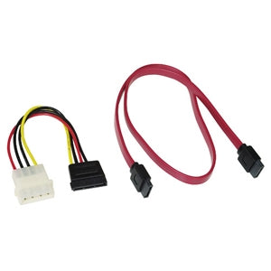 4 to 15 Pin and 18 Inch SATA Data Cable Combo Kit