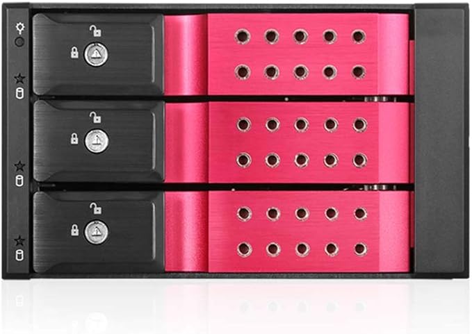 iStarUSA BPN-DE230HD-RED Trayless 2 x 5.25" to 3 x 3.5" 12Gb/s HDD Hot-Swap Drive Cage Rack