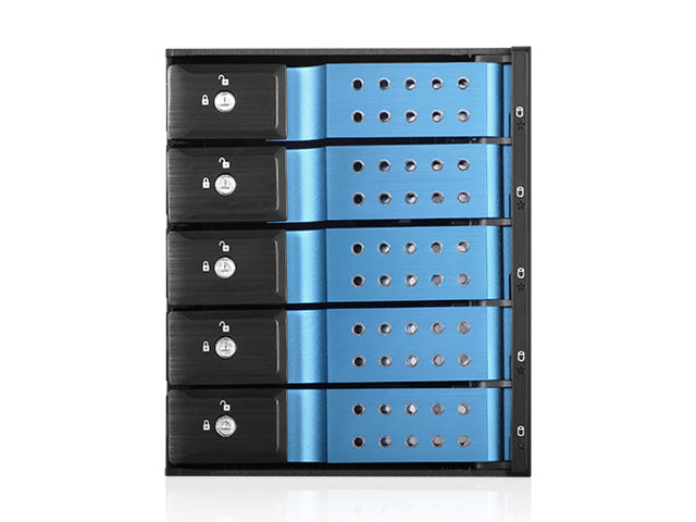 iStarUSA BPN-DE350HD-BLUE Trayless 3 x 5.25" to 5 x 3.5" 12Gb/s HDD Hot-Swap Drive Cage Rack
