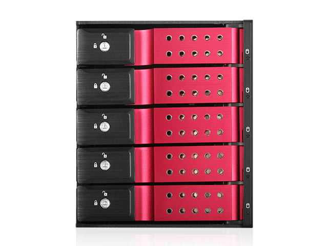 iStarUSA BPN-DE350HD-RED Trayless 3 x 5.25" to 5 x 3.5" 12Gb/s HDD Hot-Swap Drive Cage Rack