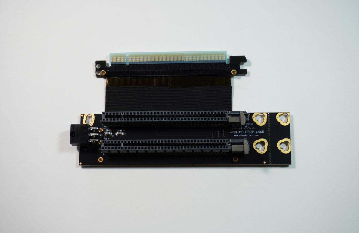 1U PCI-Express 4.0 Gen4 x16 to x8/x8 Bifurcated Riser Card with Ribbon