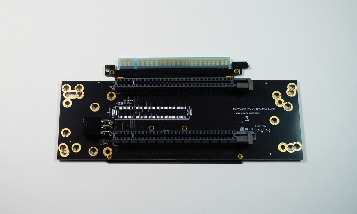 2U PCI-Express 4.0 Gen4 x16 to x8/x8 Bifurcated Riser Card with 5cm Ribbon