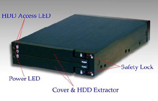 BP-SATA2221B Trayless Removable Hard Drive 3.5in Cage for 2x 2.5 in HD