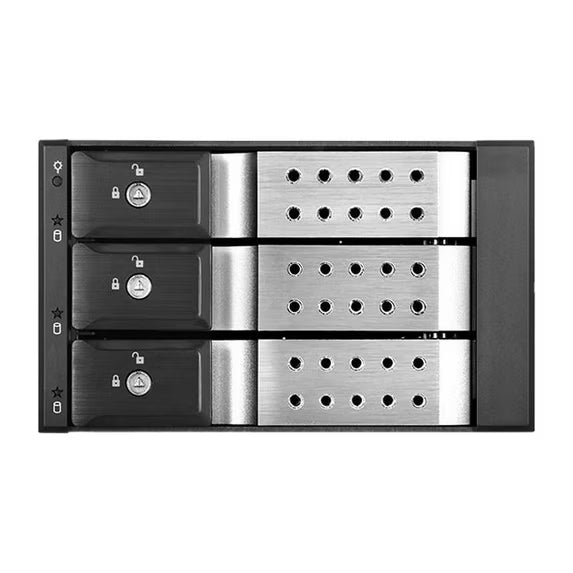 iStarUSA BPN-DE230HD-SILVER Trayless 2 x 5.25" to 3 x 3.5" 12Gb/s HDD Hot-Swap Drive Cage Rack