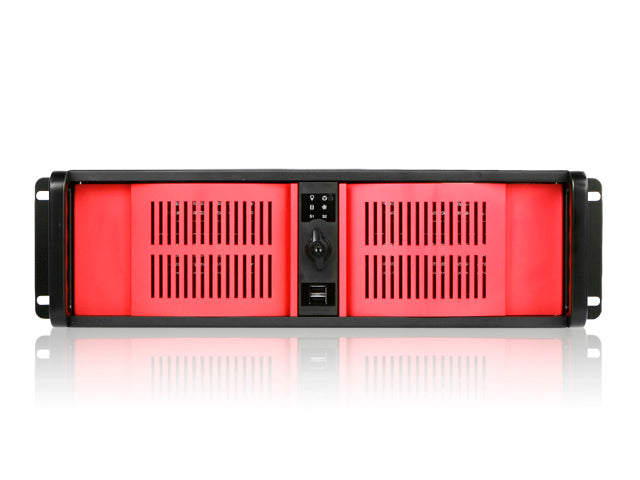 iStarUSA D-300 3U Rackmount Chassis W/ Red  Door No Power Supply