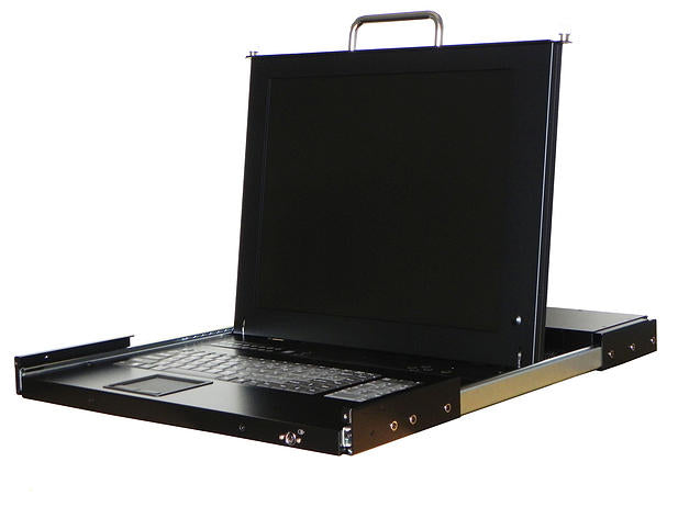 RKe817 1U single rail 17" LED-LCD Keyboard drawer 16 ports Cat.5 KVM