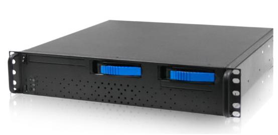 RM-2122 2U 2 Hot-Swappable SATA Trays Rackmount Case w/ Power Supply