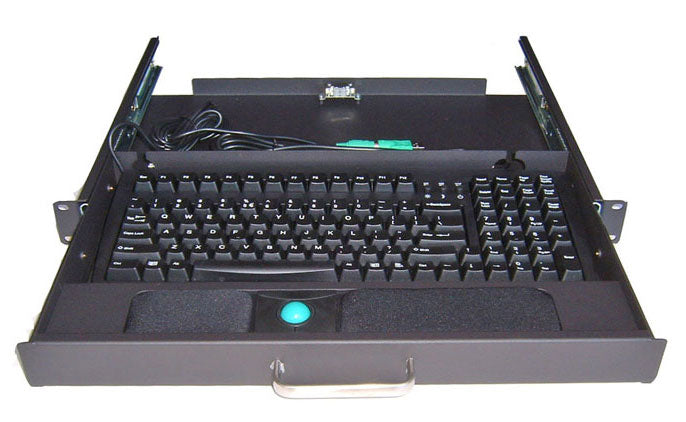 RM-B100 1U Keyboard Drawer with 104 Key Keyboard and Track Ball Mouse